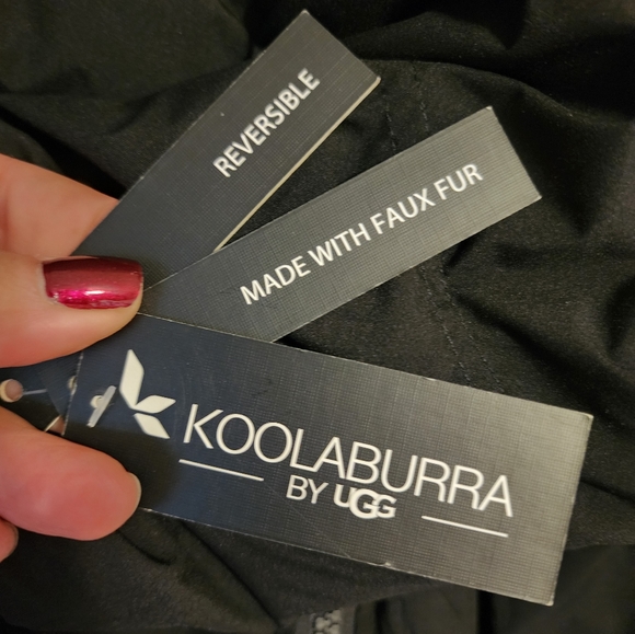 Koolaburra By Ugg Hooded Sherpa Reversible Coat Size Large - Picture 3 of 8